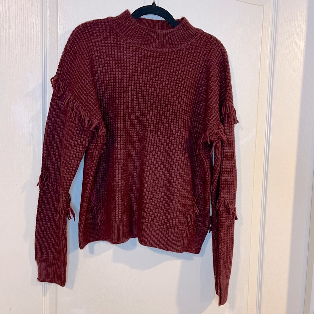 Michael Kors shoulder fringe details knit sweater